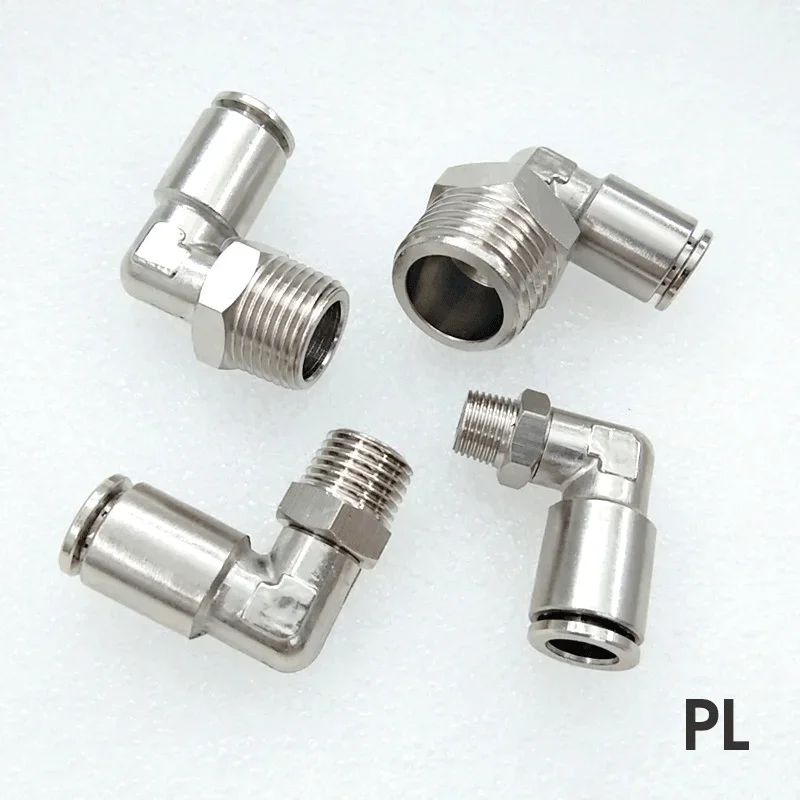 النحاس النيكل مطلي دفع في موصلات هوائية BSPT M5 1/8 ''1/4'' 3/8 ''1/2'' موصل سريع الإصدار الهواء المناسب