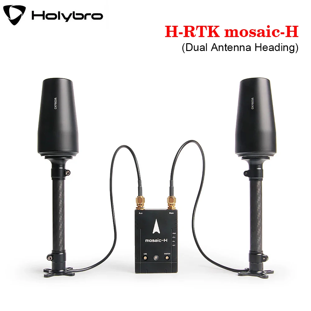 Holybro H-RTK Mosaic-H (rupción de antena doble) con magnetómetro, antenas de alto rendimiento, carcasa CNC de aluminio para Dron RC FPV