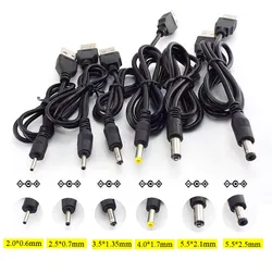 Tip A USB Erkek Bağlantı Noktası DC 5 V 2.0*0.6mm 2.5*0.7mm 3.5*1.35mm 4.0*1.7mm 5.5*2.1mm 5.5*2.5mm Fiş Jakı Güç Kablosu Konektörü
