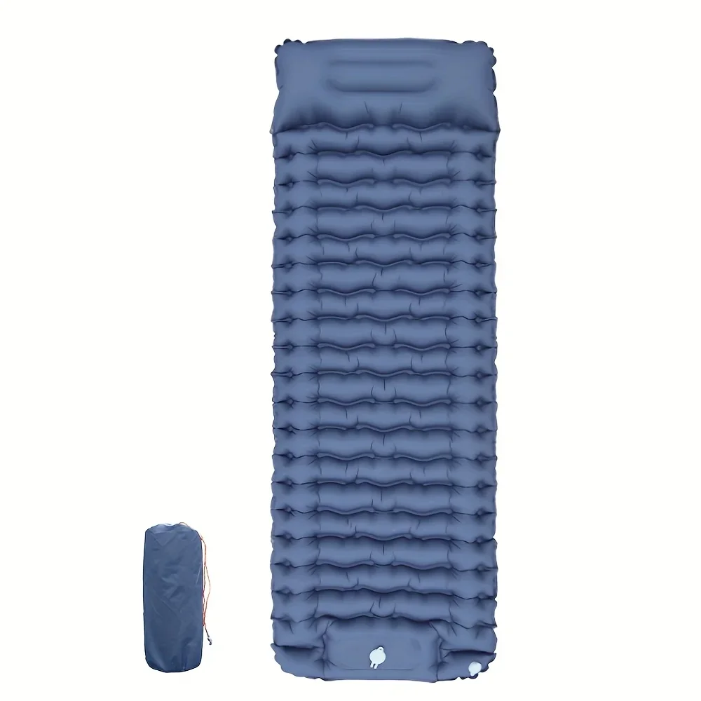 

Camping Sleeping Pad, Ultralight Camping Mat with Pillow Built-in Foot Pump Inflatable Sleeping Pads Compact for Camping