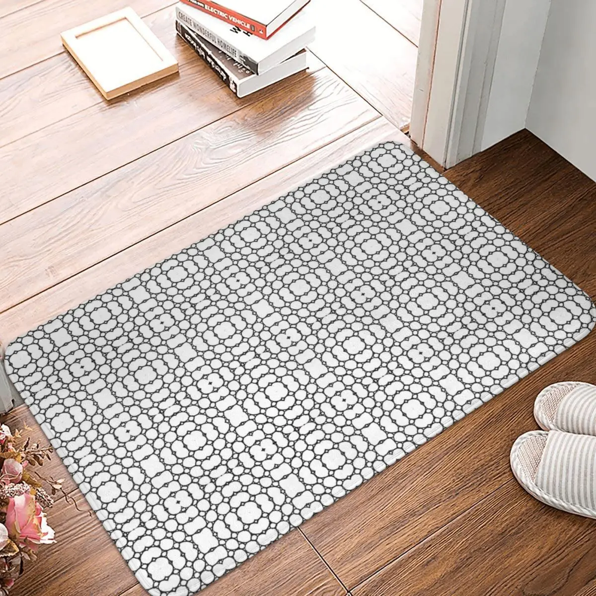 Symmetry Digital Sketch Curved Doormat Non-slip Super Absorbent Bath Mats Home Entrance Rugs Kitchen Living Room Carpet Footpad