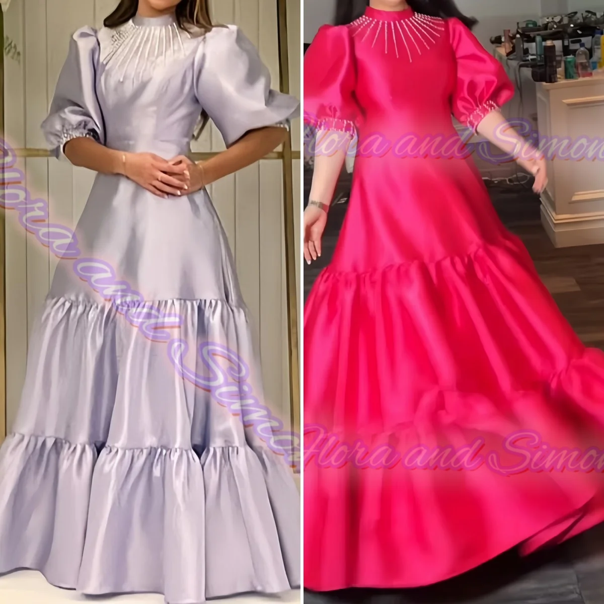 Customized Beaded Decoration Flower Girl Dresses for Wedding Ceremony Princess Girl Gowns Evening Gown Long Skirt Adult