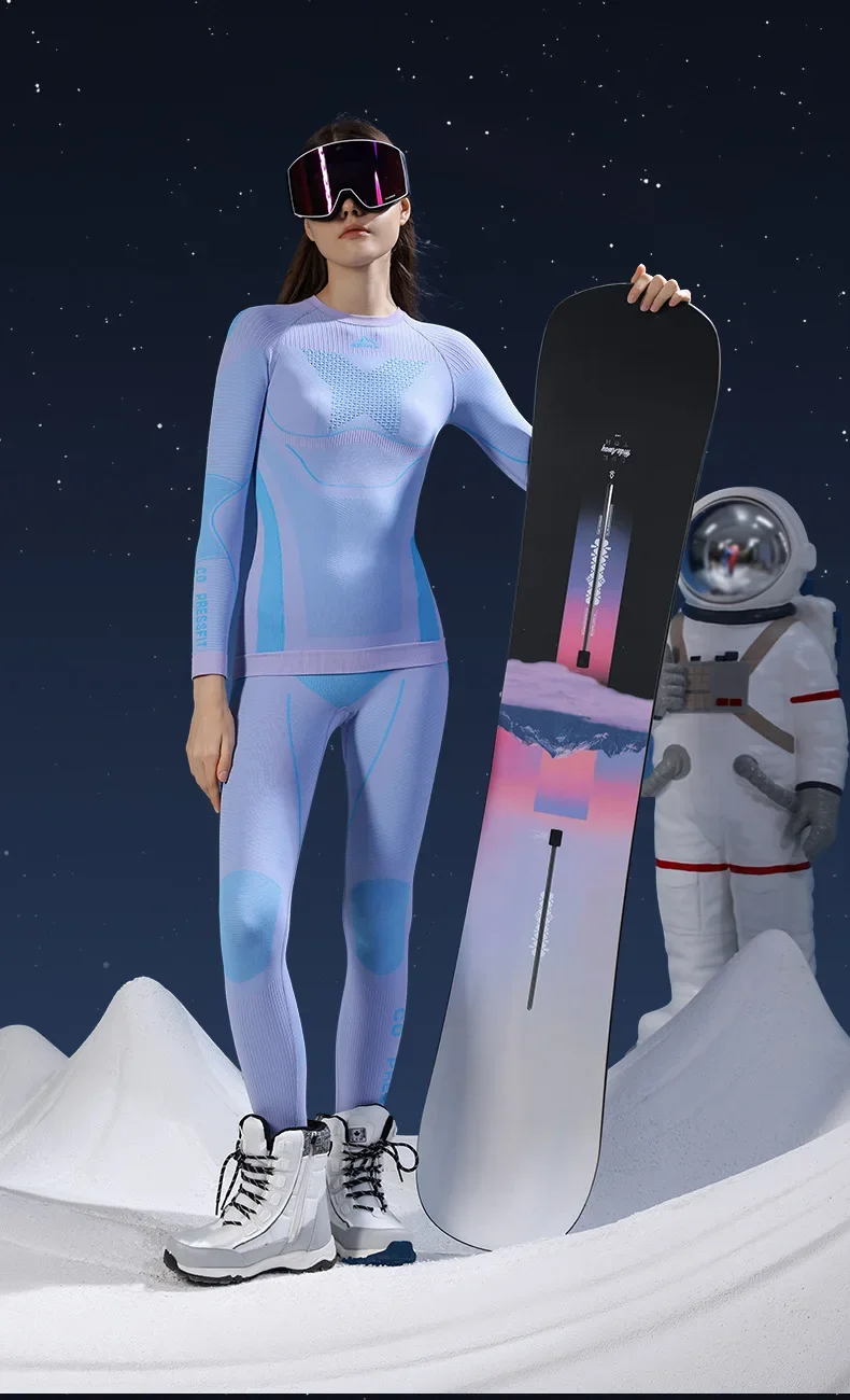 Autumn Winter Skiing Quick Drying Clothes Men Women Outdoor Sports Cycling Compression Warm Functional Underwear Bottom Top Pant