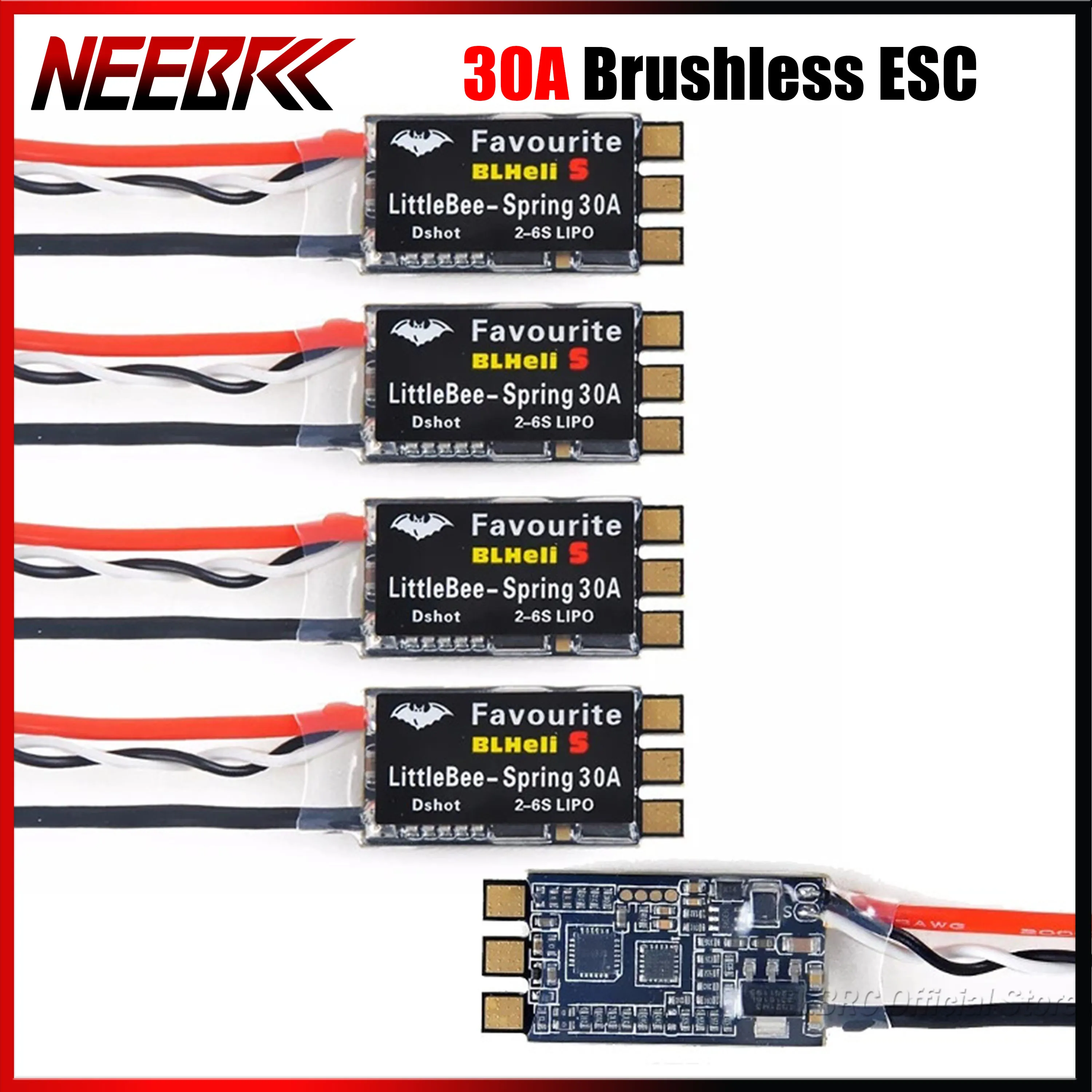 1/4PCS Favourite 30A Brushless ESC LittleBee BLHeli_S 2-6S Speed Controller for RC FPV Racing Drone Multicopter Quadcopter Part