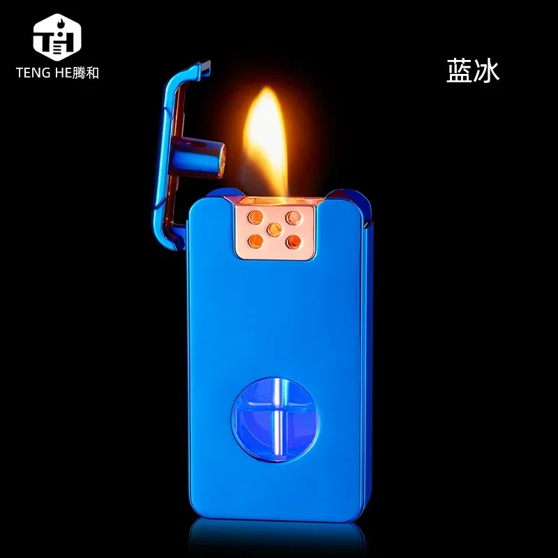 Intelligent Voice Controlled Kerosene Lighter Metal Transparent Oil Arc Ignition Personalized Gift Cigarette Accessories