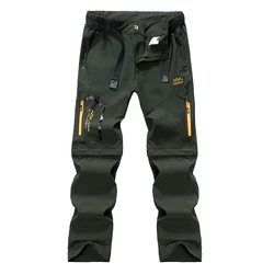 Men's Convertible Cargo Tactical Pants Camping Quick Drying Outdoor Hiking Pants Zip Off Lightweight Work Trekking Trousers