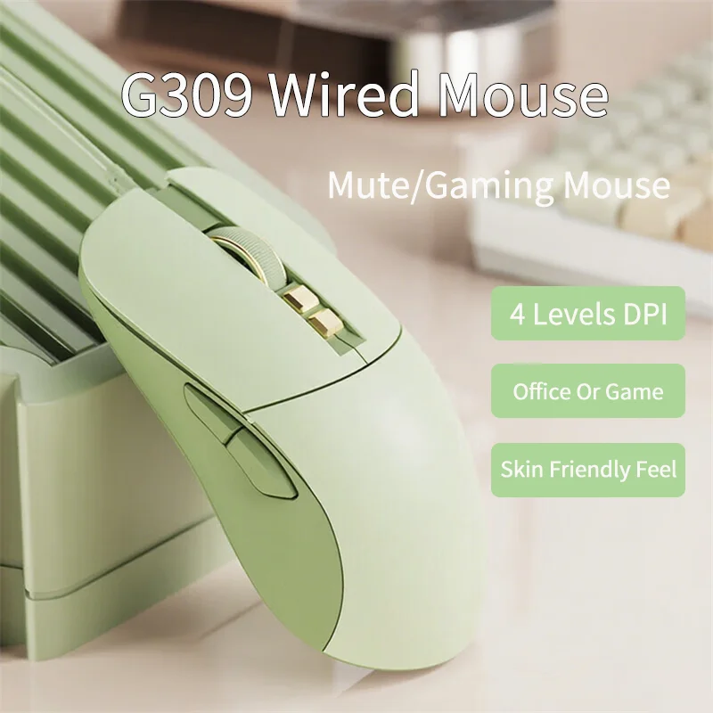 New USB Wired Gaming Mouse Ergonomic RGB Backlit Green Mice Silent Optical Girl Gamer Mause For Laptop PC Computer Office