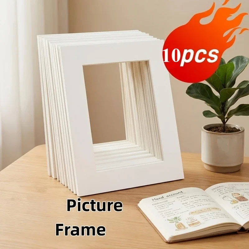 10pcs Traditional Cardboard Photo Frame, Picture Display, Creative Desktop Decor for Home Traditional Cardboard Photo Frame