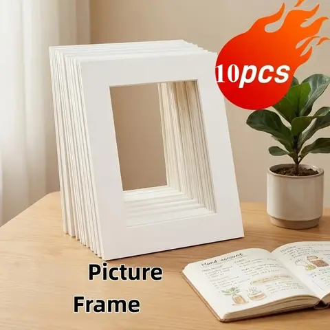 10pcs Traditional Cardboard Photo Frame, Picture Display, Creative Desktop Decor for Home Traditional Cardboard Photo Frame
