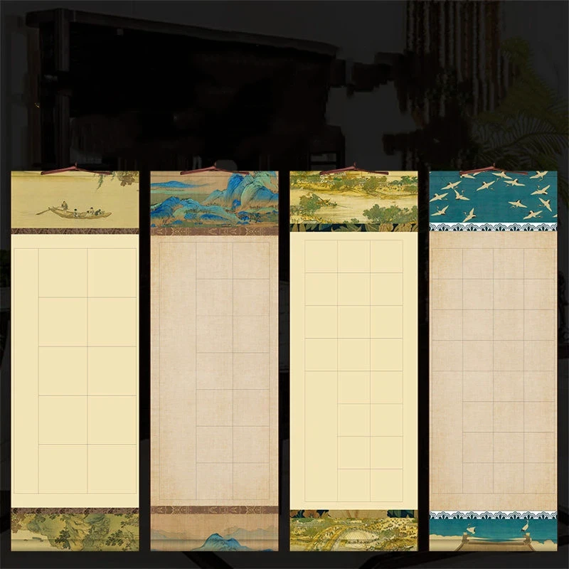 Calligraphy Hanging Scroll Xuan Paper Semi Raw Ripe Rice Paper Ink Painting Writing Mount Scroll For Art Creation Practice Paper