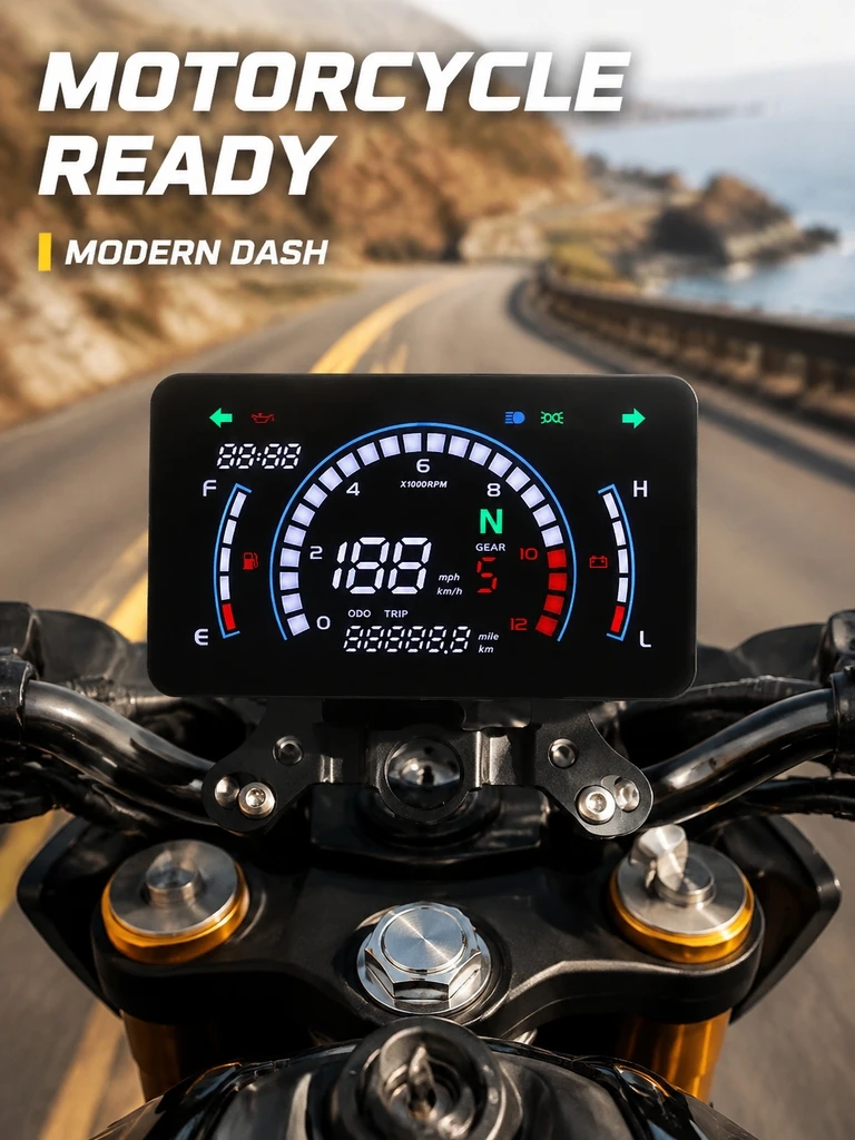 Motorcycle Multi-Function Digital Instrument Cluster Speedo Tacho Fuel Gauge for ITALIKA EX125 FORZA125 Rusi Tc125 CG125