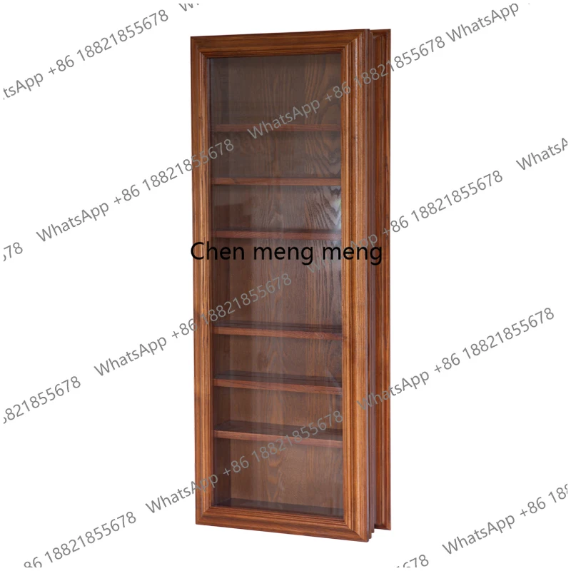 Retro solid wood wall storage display household building cup plate display stand cafe decoration cabinet