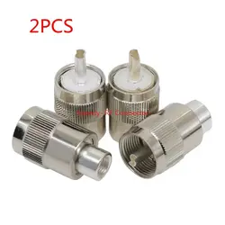 2Pcs SL16 UHF PL259 Male Plug Connector PL-259 UHF male Solder for RG58 RG142 LMR195 RG400 Cable Coaxial Adapter Fast Delivery