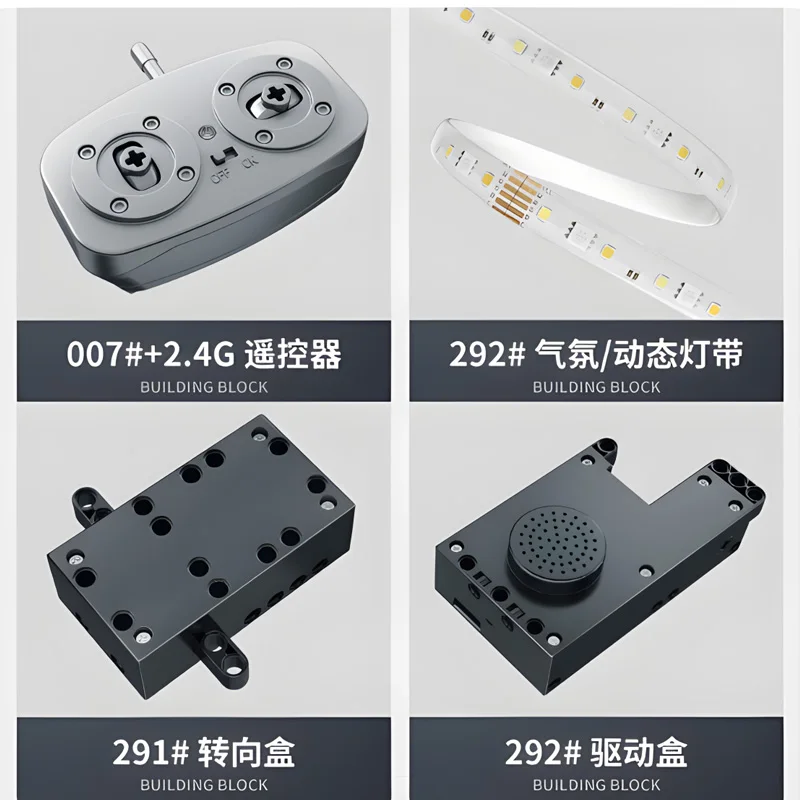 Parti tecniche MOC Funzioni di alimentazione RC Accessori Motore compatibile 9821 Dotato di componenti di illuminazione