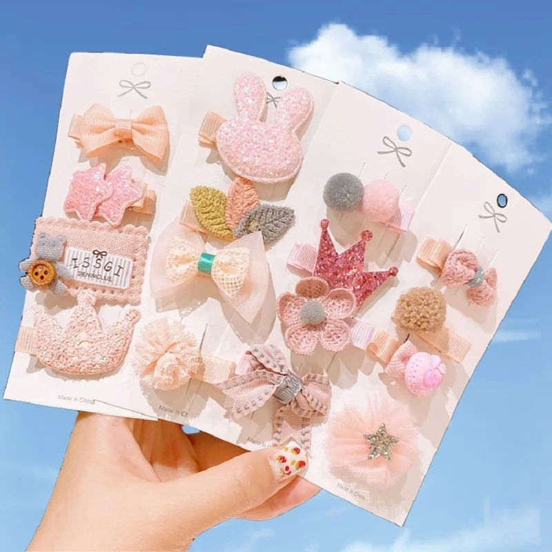 4PCS/Set New Korean Girls Cute Bangs Hair Clips Kids&Baby Lovely Hairpins Headband Barrettes Fashion Hair Accessories