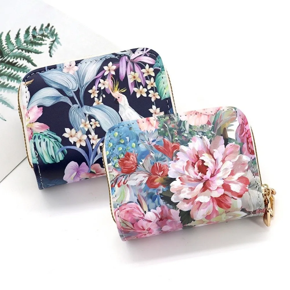 Double Zipper Coin Purse Wallet Multiple Card Slots Large Capacity Money Organizer Wallet Anti-Magnetic Compact Design