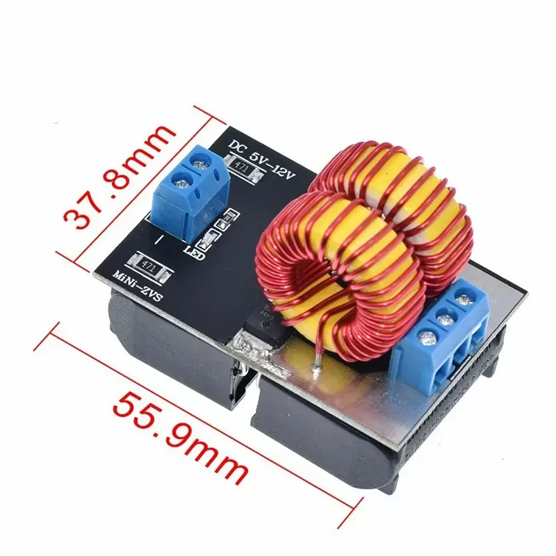 Hot Sale DC 5V-12V 120W Mini ZVS Induction Heating Power Module Tesla Jacobs Ladder With Heating Coil