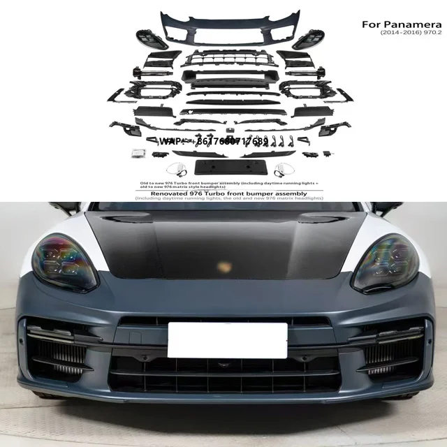 For 2009-2016 for Upgrade 24 Turbo Style Body Kit 970 976 Front Bumper with Fog Light Bolt-On Modification