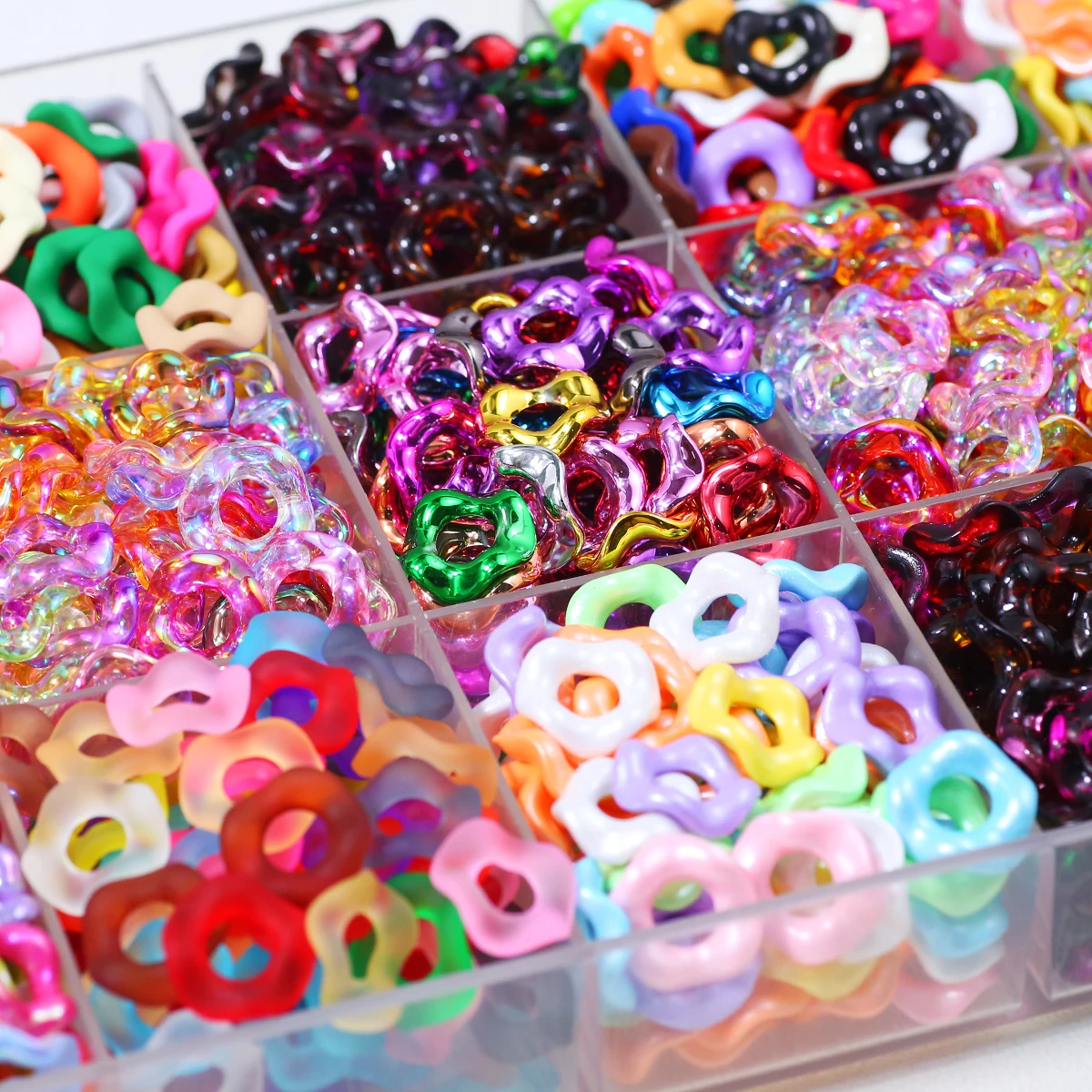 16 mm Perlen mit Wellenmuster, mehrere Stile, Farben für handgefertigte DIY-Schmuckherstellung – geeignet für Halsketten, Anhänger, Zubehör