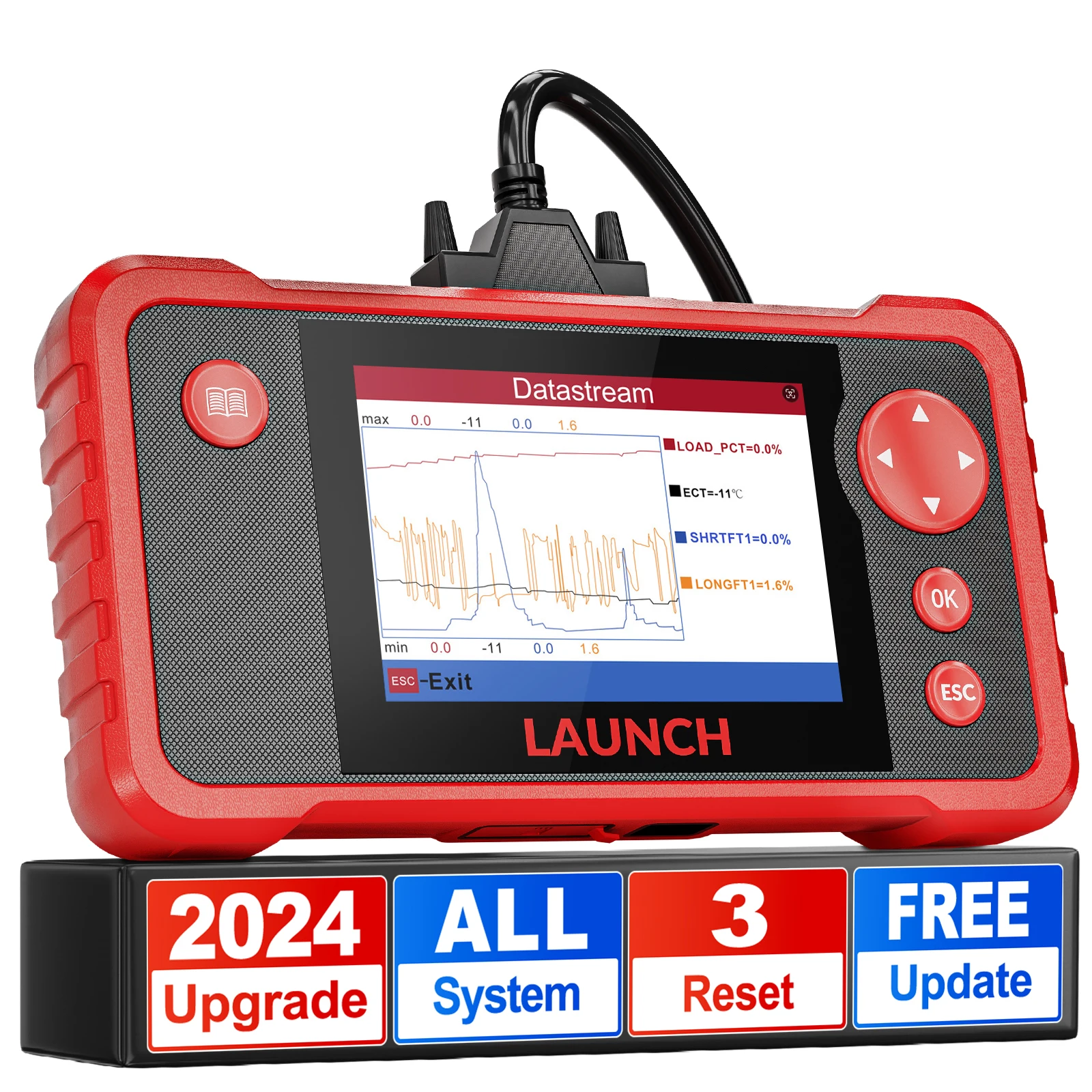 2024 LAUNCH X431 CRP123 V2.0 OBD2 Scanner ENG ABS Airbag SRS AT  Diagnostic Tool 3 Reset Code Reader Automotive tools PK CRP123