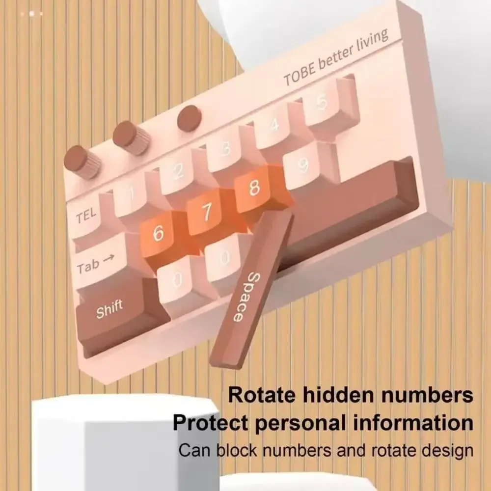 Creative Keyboard Shape Moving Plate Rotating Hidable Number Sign Mechanical Keyboard Luminous License Plate Car Styling