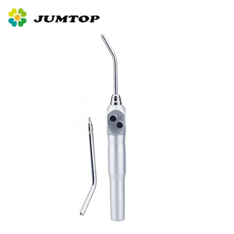 JUMTOP Dental Unit 3 Way Syringe Handpiece with 2 Nozzle Tips, Air Water Syringe Sprayer Straight Handle