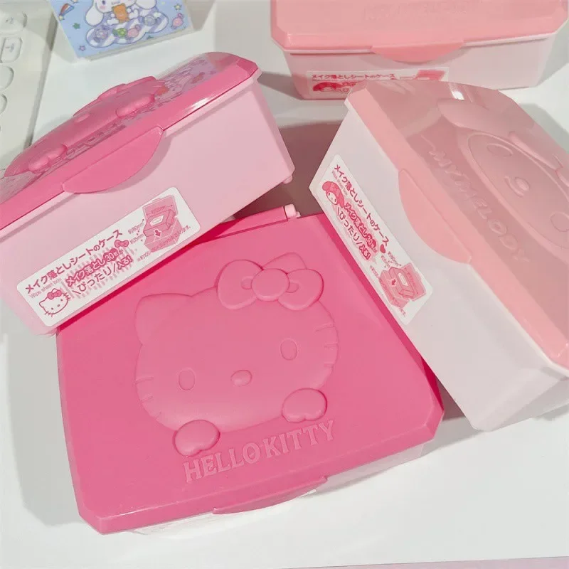 13CM Cartoon Kawaii Kitty Mymelody Littletwinstars Desktop Storage Box Cotton Stationery Jewelry Organizer Storage Bin