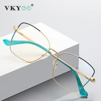 VICKY gafas de lectura cuadradas de Metal con montura grande, diseño de moda, gafas antiluz azul para mujer, prescripción personalizable PFD3062