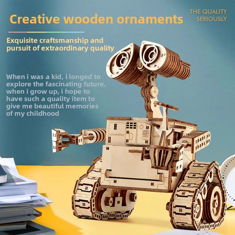 

3D Wooden WALL·E Puzzle - DIY Handmade Creative Assembly Toy, Non-Toxic Eco-Friendly, Unique Desktop Decor Gift & Giveaway
