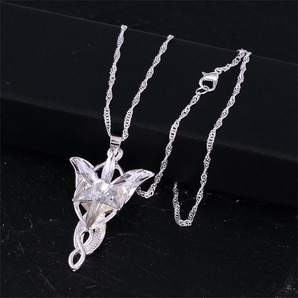 موضة Arwen Evenstar قلادة الجان الأميرة كريستال مكعب زركونيا حجر قلادة مجوهرات للنساء هدايا