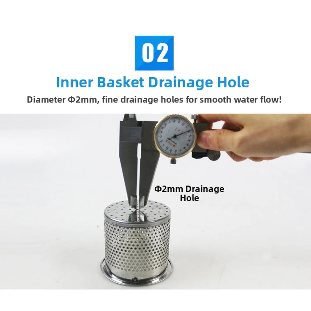 Stainless Steel Sink Strainer Basket Designed for Compatibility with Standard Drain Assemblies in Home Kitchen Installations