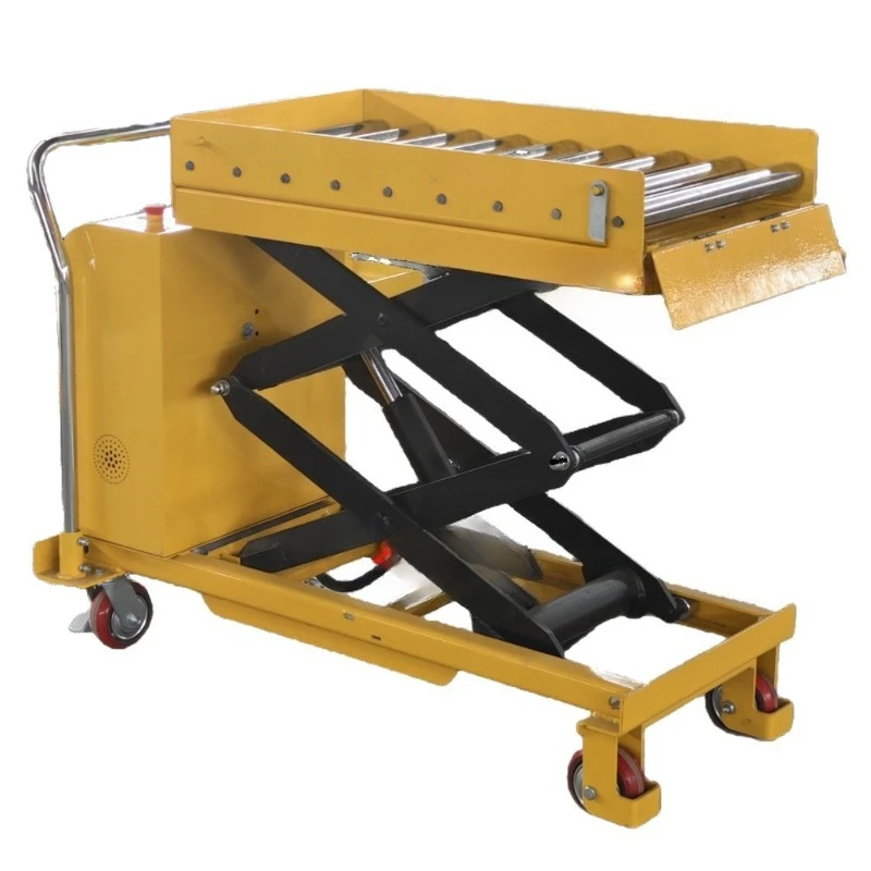 

Roller lift platform truck Semi-electric roller lift trolley Hydraulic ball hoist