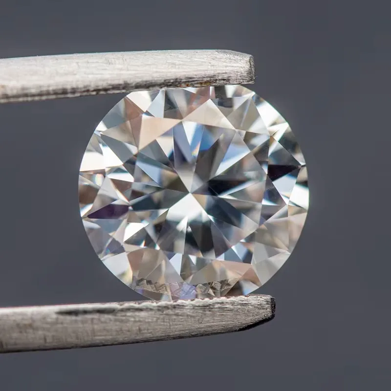 Lab Moissanite Stone Round Cut D Color VVS1 0.1ct-12ct Lab Grown Gemstone Charms for Jewelry Making Pass Diamond Tester