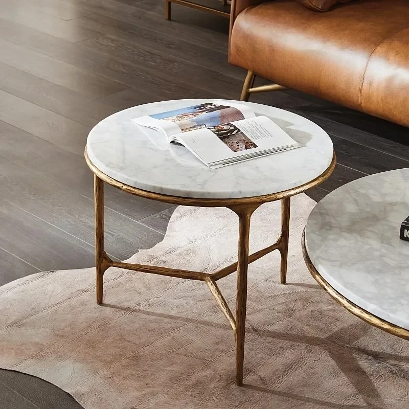 

Доступный роскошный стиль из кованого железа, натуральный мрамор, круглый приставной столик, дизайнерский небольшой круглый столик для квартиры, гостиной