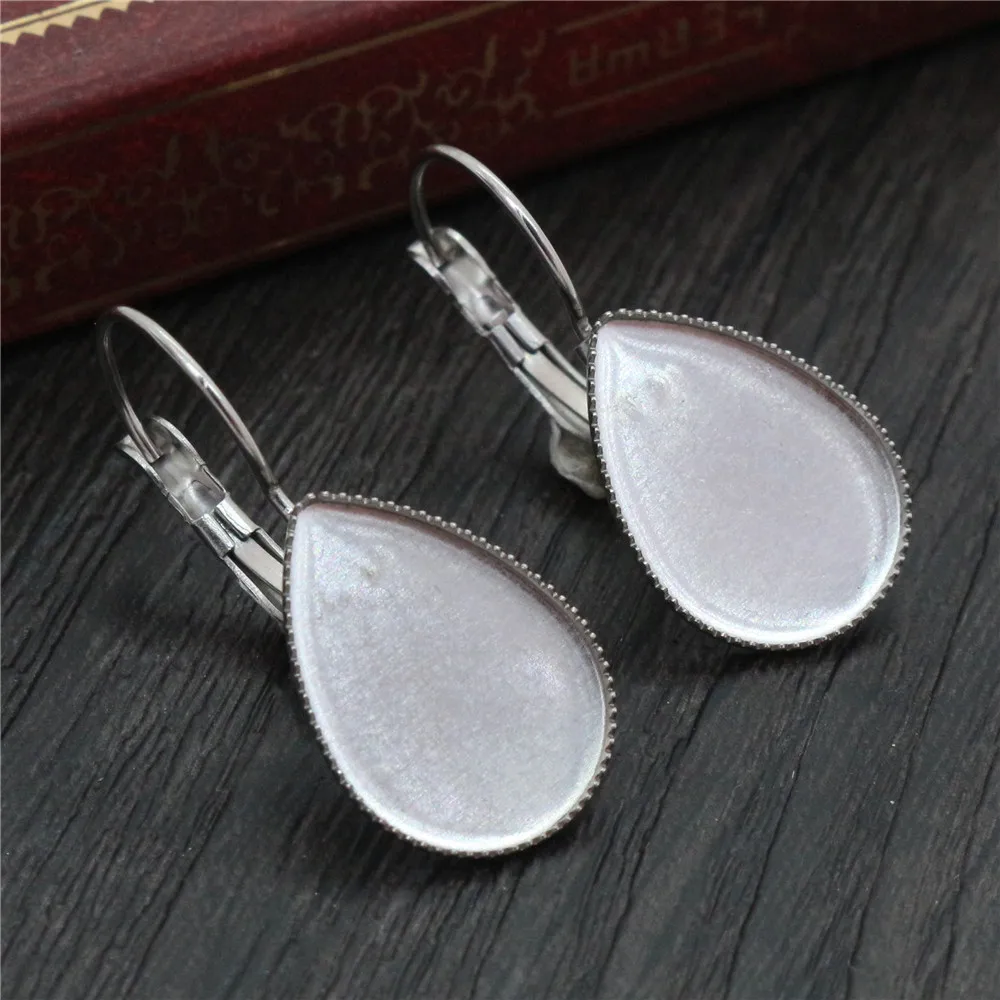 13*18mm And 10*14mm 10pcs Stainless Steel Drop French Lever Back Earrings Base,Fit 13x18mm And 10x14mm Drop Glass Cabochons