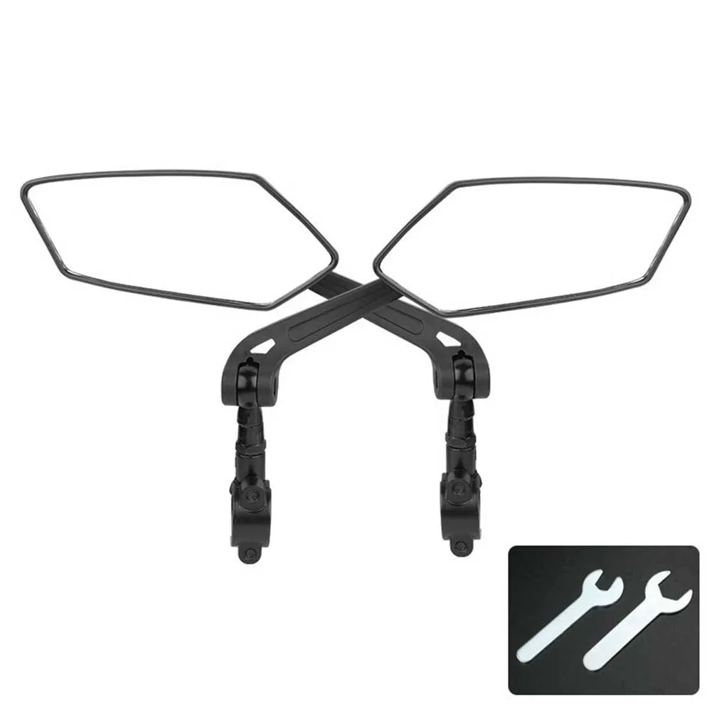 

Motorcycle rearview mirrors rotatable adjustable fit 20 to 24mm diameter handlebar wide glass lens ABS and aluminum base