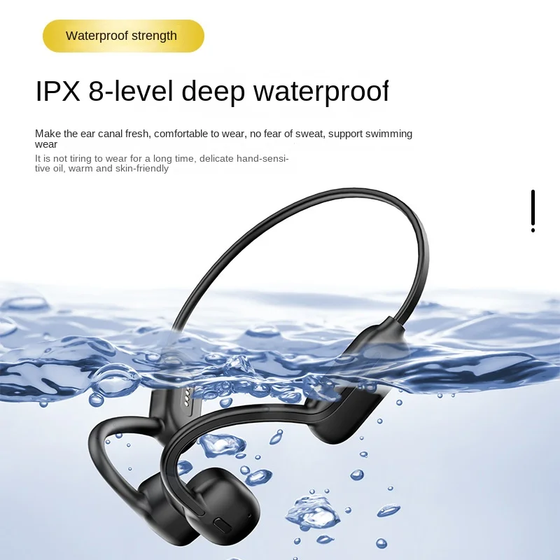 Bone Conduction Wireless Bluetooth Headset IPX8 Low Latency Long Endurance Noise Reduction Swimming Sports Ear Hook Headset