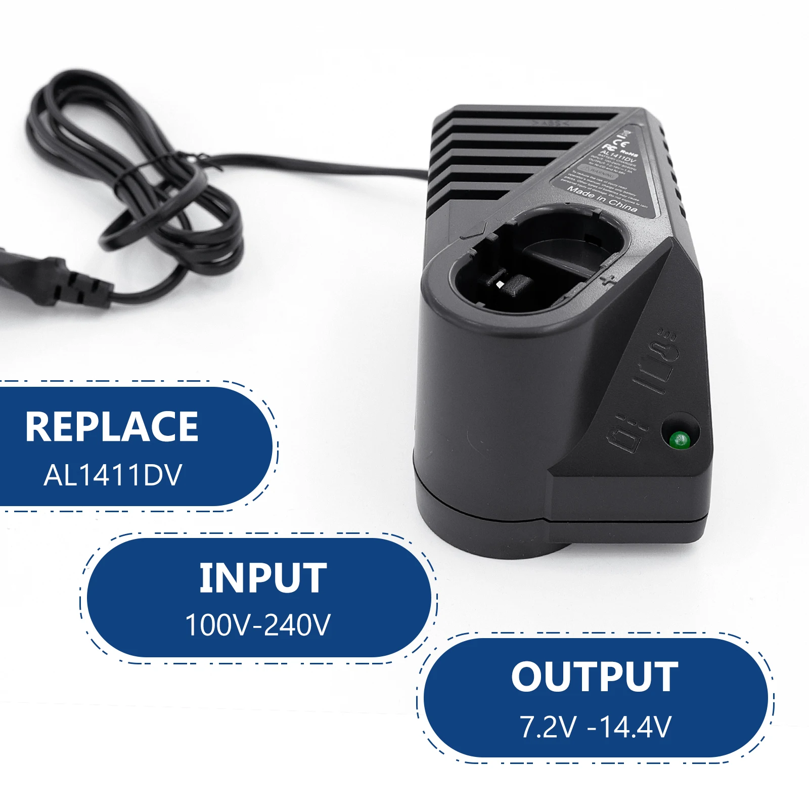 

AL1411DV Charger for Bosch Ni-CD/Ni-MH Battery 7.2V/GSR9.6V/GSB12V/14.4V GSR7.2/GSR12 Power Tool Battery Charger UK/UE/US Plug