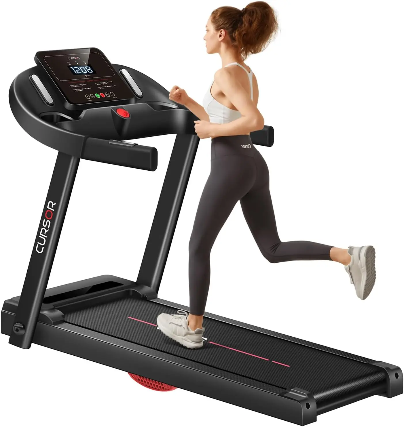 Home Folding Treadmill with Pulse Sensor, 2.5 HP Quiet Brushless, 7.5 MPH, 265 LBS Capacity