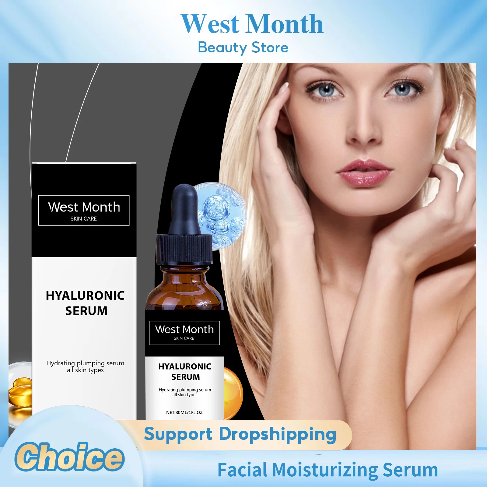 

Hyaluronic Acid Moisturizing Serum Nourishing Brightening Smooth Reduce Wrinkles Anti Aging Refresh Lifting Firming Face Serum