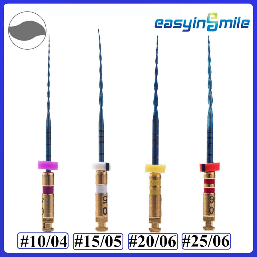 4pcs EASYINSMILE Dental Reciprocating Blue Endodontic Files 25mm Engine Use Niti Rotary Root Canal X-TWO S cross Dentistry tool