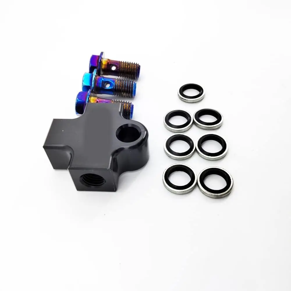 

Motorcycle Hydraulic Brake Hose Line 3-Way Tee Connector Adapter Aluminum Alloy