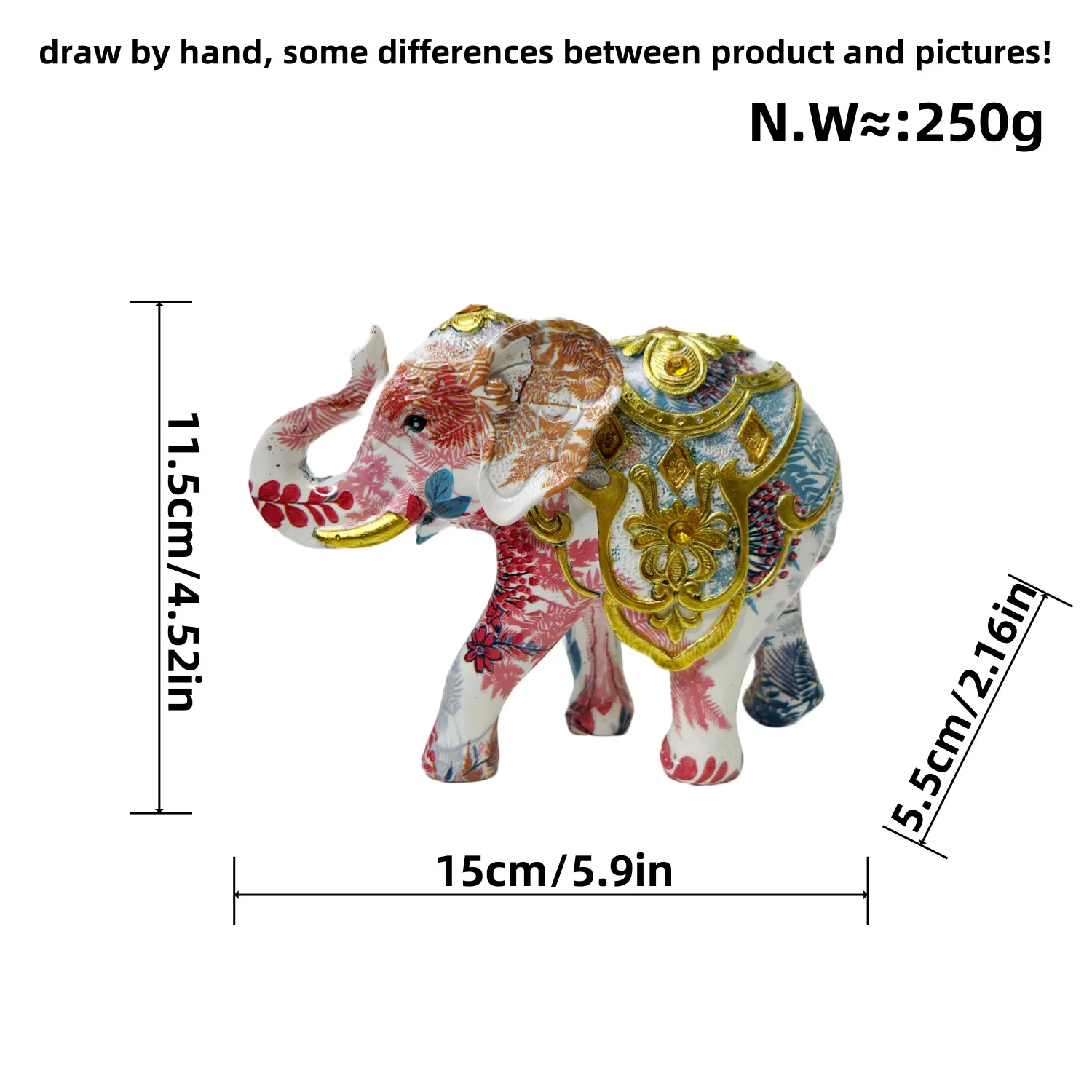 New Colorful Elephant Ornament Home Desktop Creative Resin Decoration Home Entrance Crafts