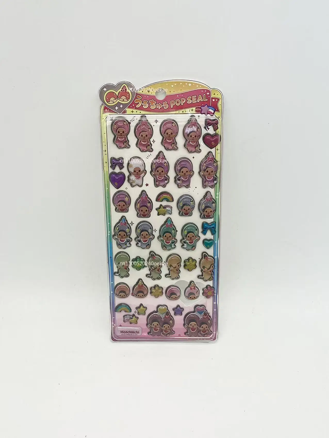 

2026 New Japanese style Monchhichi cartoon 3D crystal three-dimensional solid drip glue phone case DIY decoration sticker