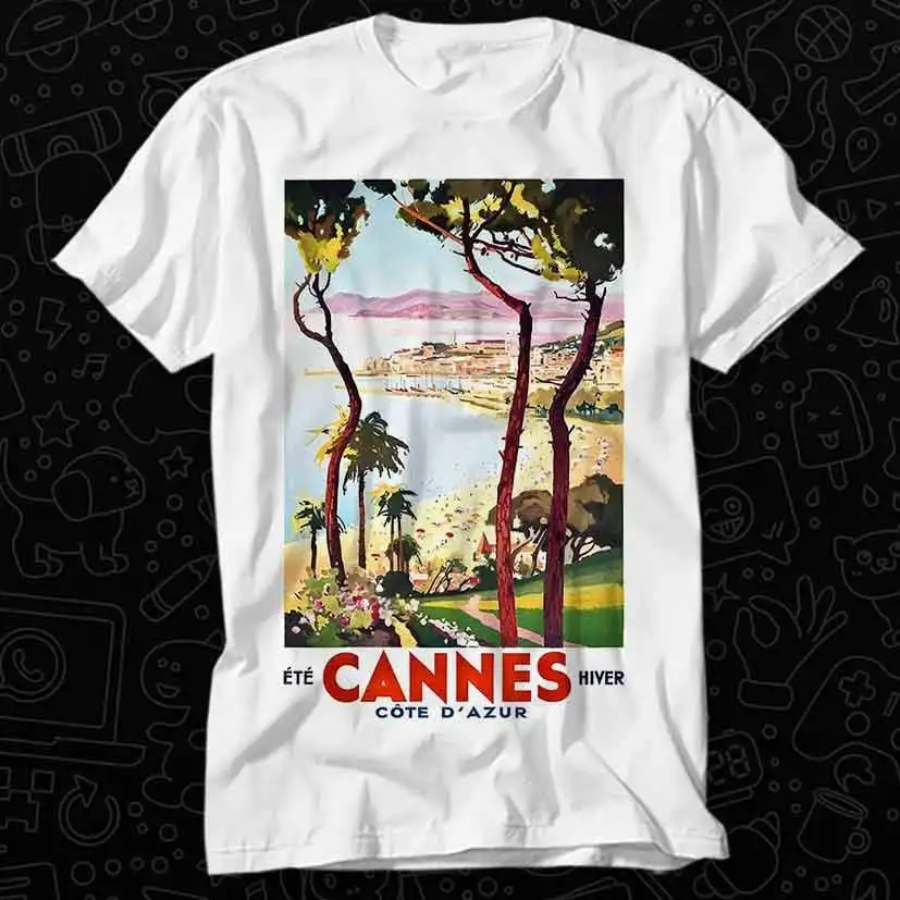 Camiseta con póster de viaje para adultos, Top de música, película, OZ512, Francia, caniche, Azur, el más vendido, 1938
