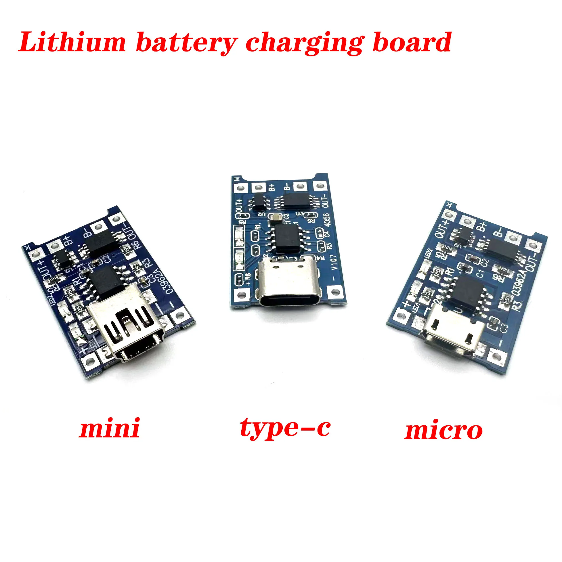 

100pcs TP4056 Type-C Micro Mini USB 18650 1A Lithium Battery Charging Board Module Interface Charging Protection 2-in-1