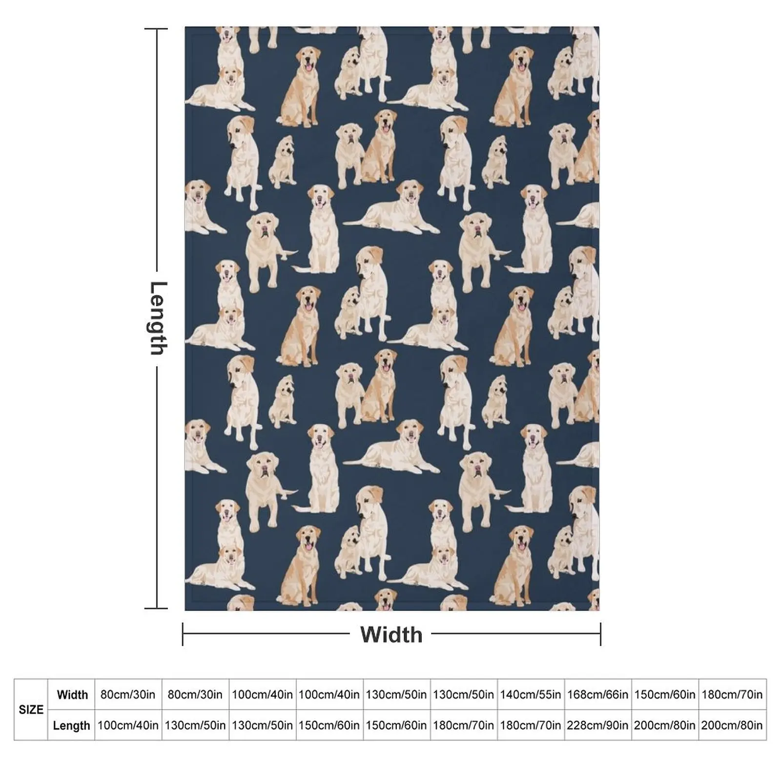 Yellow labs navy Throw Blanket couch cozy soft plush fuzzy picnic outdoor blanket