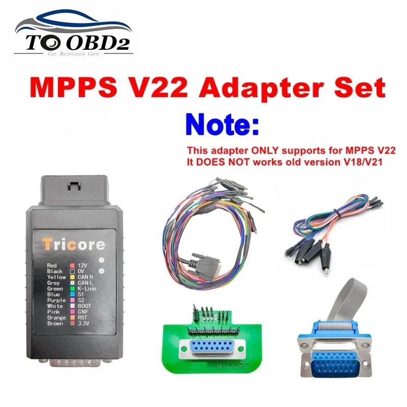 NEW 2025 MPPS V22 Unlock Version Life Time Use Mpps Full Chip With Breakout Tricore Cable OBD2 ECU Programmer Chip Tuning Tool