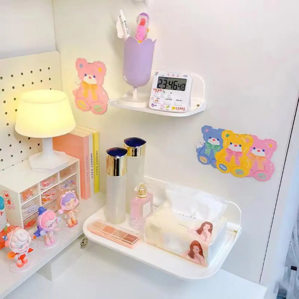 2026 رف تخزين الحمام ذاتي اللصق قابل للطي رف مثبت على الحائط رف تخزين موفر للمساحة لغرفة المنزل #2