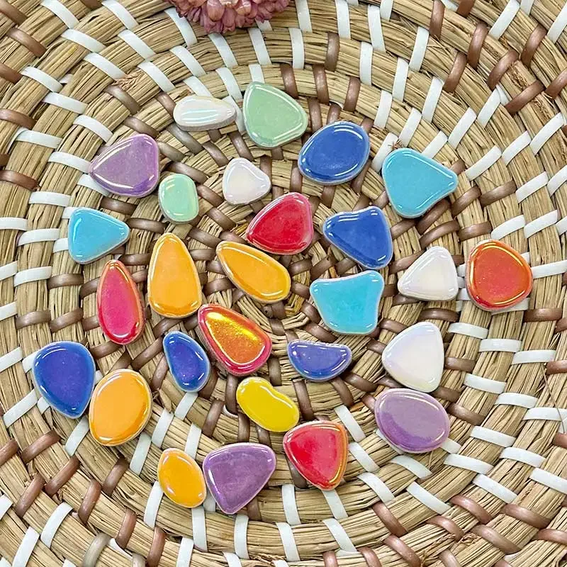 

50g Porcelain DIY irregular Phantom color Mosaic Tiles Craft Ceramic Making Materials hobby pieces bulk 97